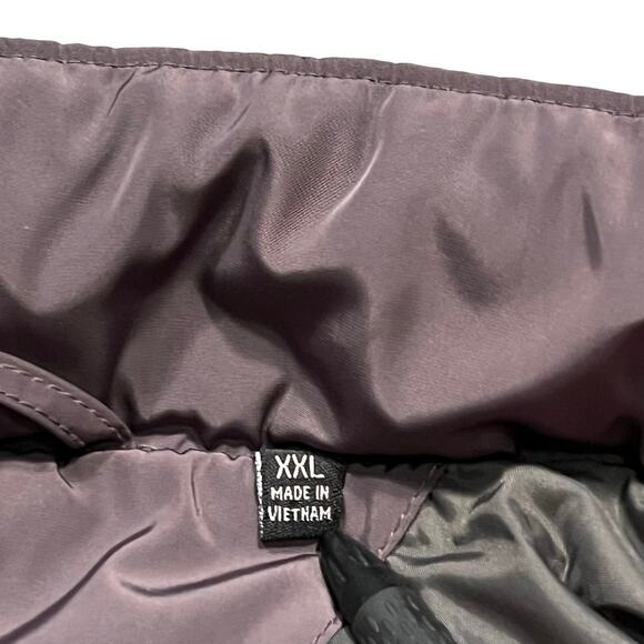 TECH by Tumi Brown Gray Full Zip Waterproof Packable Hidden Hood Jacket Mens XXL - Picture 16 of 16